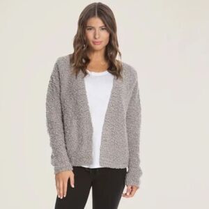 NWOT Barefoot Dreams Boucle Open Cardigan Gray
